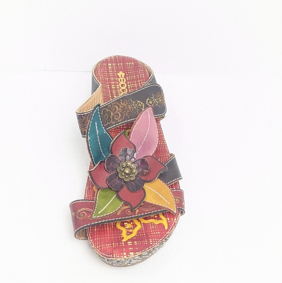 Socofy leather floral sandals - Picture 10 of 16